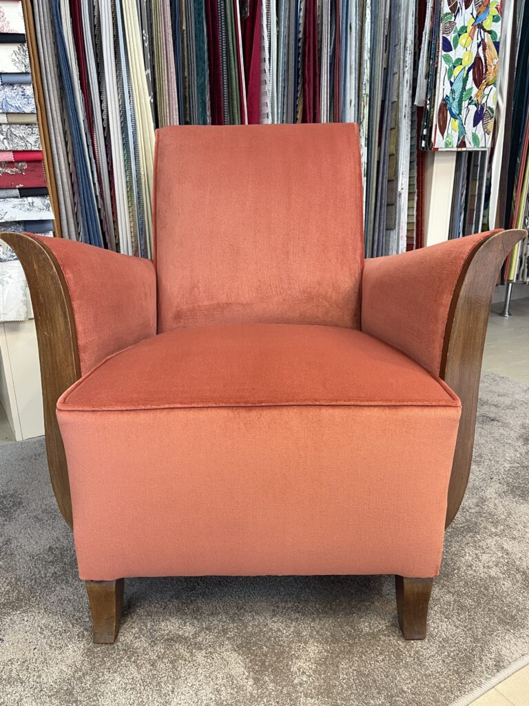 restauration d'un fauteuil art déco HLDECO tapissier cambrai